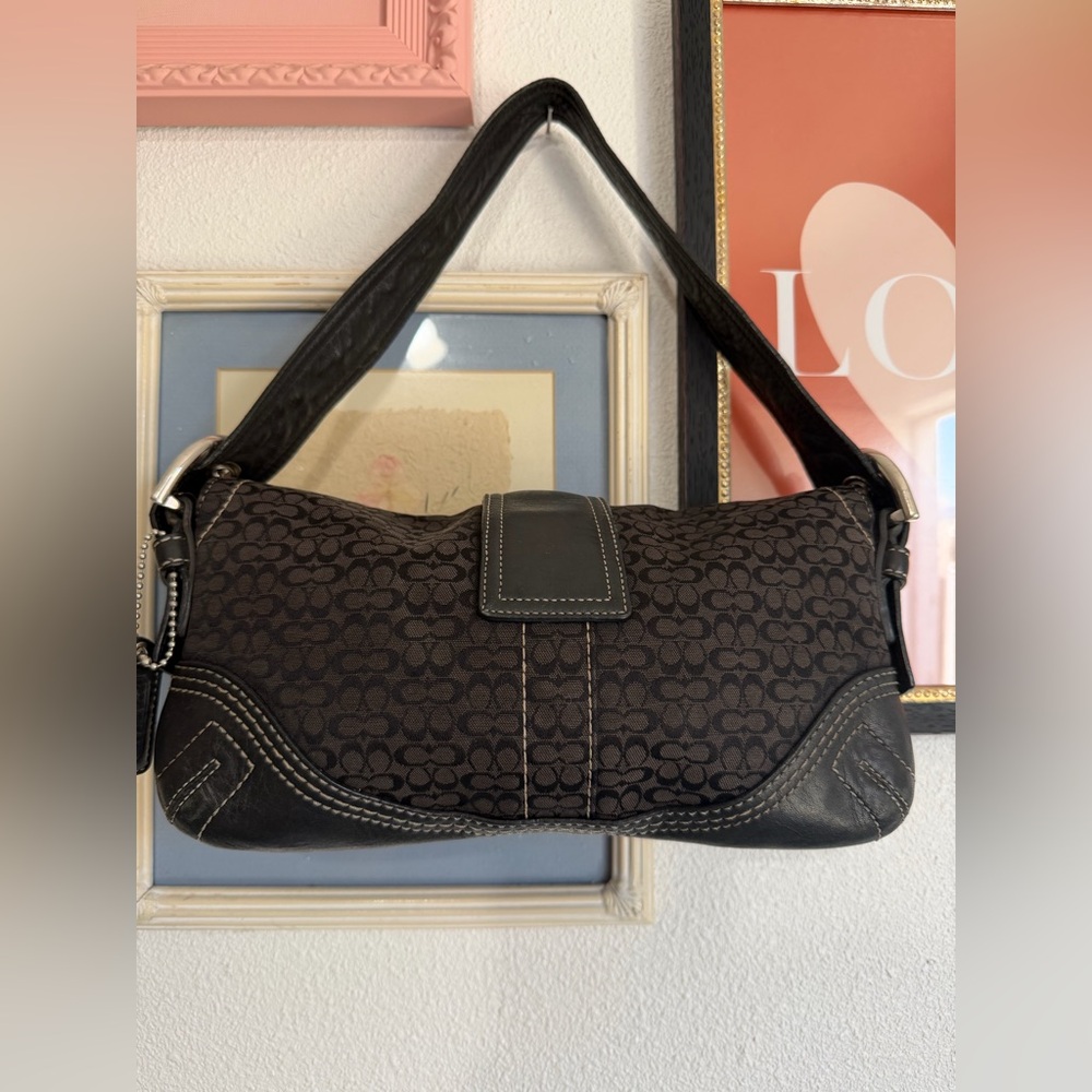 Y2K Coach Soho Black Signature Hobo Bag 3628 - Picture 2 of 14